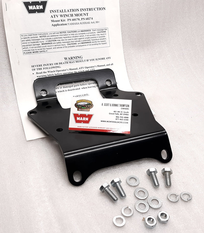 WARN 60274 Winch Mounting Kit for 2000-01 Yamaha Kodiak