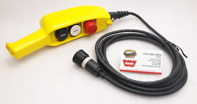 WARN 63680 Industrial Winch Remote Control with E-Stop, 12 ft lead
