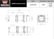 WARN 63899 Industrial Hoist DC2000 12v Mid-Frame, 3 Stage Geartrain