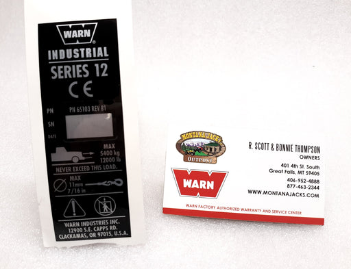 WARN 65103 Nameplate decal