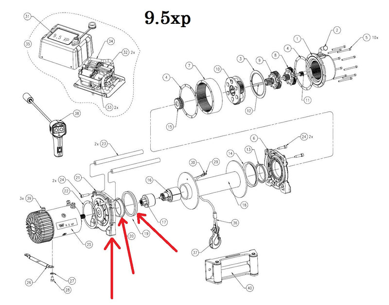 WARN 68607 Winch Drum Support Kit, Motor End, for 9.5xp