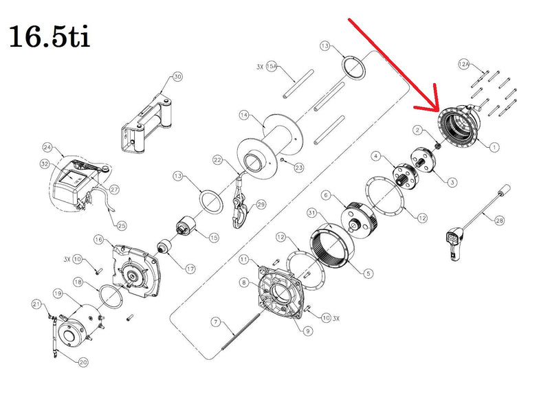 WARN 68771 Winch Gear End Housing for 16.5ti