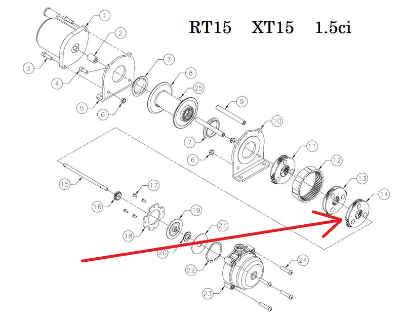 WARN 69328 Winch Carrier Gear, Stage 1, for RT15, XT15, XT17, 1.5ci