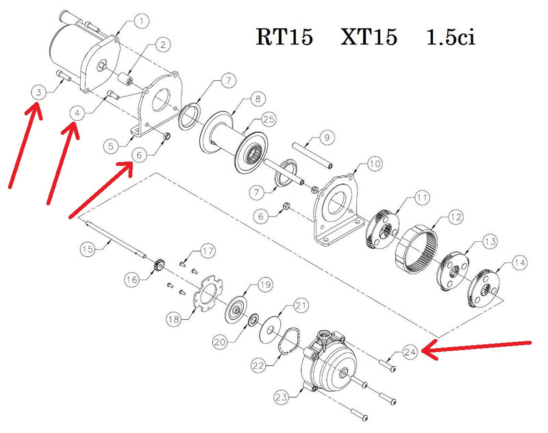 WARN 69342 Winch Hardware/Fastener Kit for RT/XT 15, 1.5ci