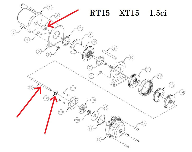 WARN 69343 Winch Drive Shaft Kit for RT/XT 15, XT 17, 1.5ci