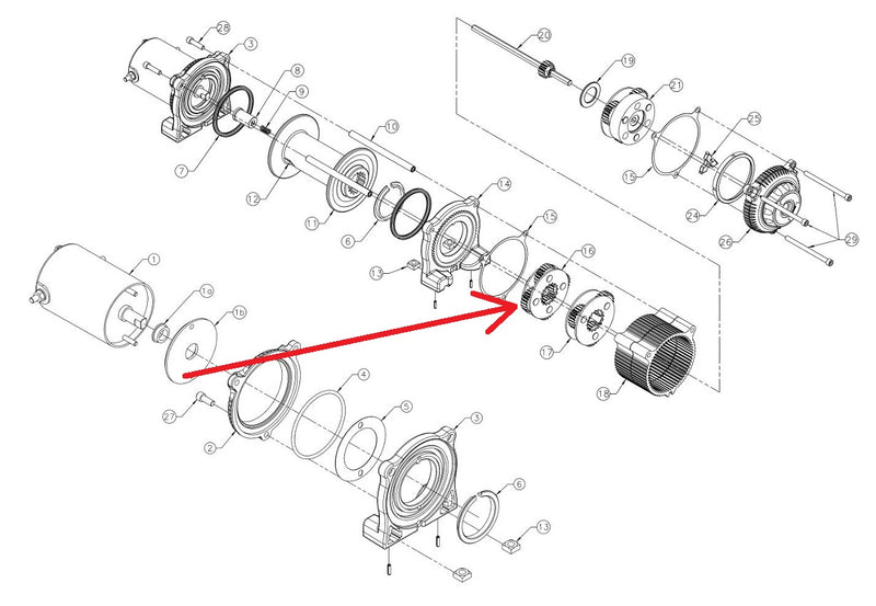 WARN 69631 Carrier Gear Assembly, Stage 3, for 4.0ci ATV Winch