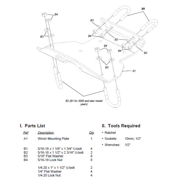 Warn 70207 ATV Winch Mount for 2006-17 KAWASAKI Brute Force 750 4x4i