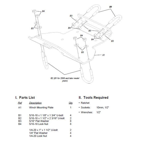 Warn 70207 ATV Winch Mount for 2006-17 KAWASAKI Brute Force 750 4x4i