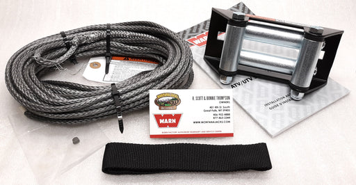 WARN 72128 Synthetic Winch Rope Replacement Kit with Roller Fairlead