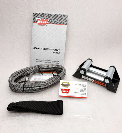 WARN 72495 Synthetic Winch Rope Kit, Includes roller fairlead, 5/32 x 50'