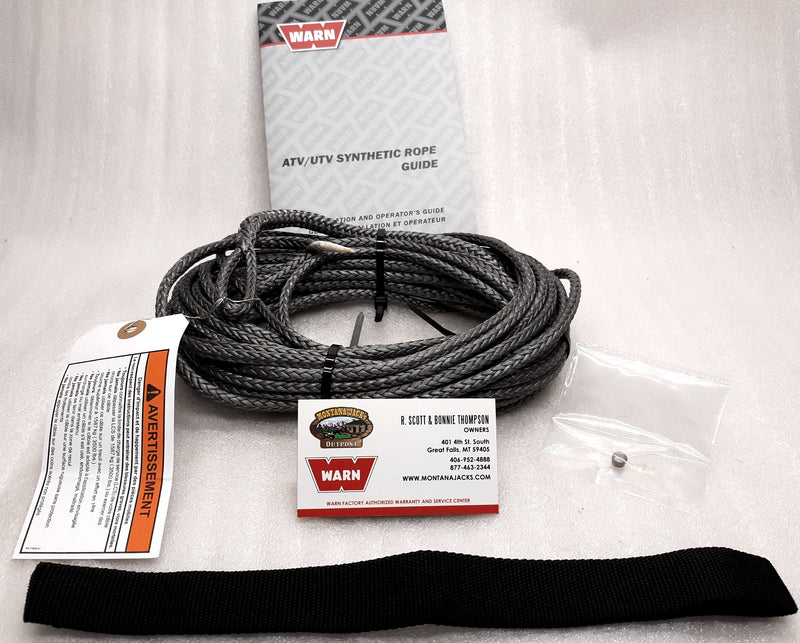 WARN 73599 Synthetic Winch Rope Service Kit 3/16 X 50