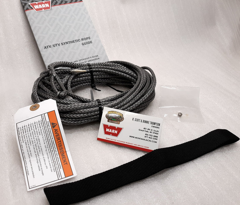 WARN 73599 Synthetic Winch Rope Service Kit 3/16 X 50