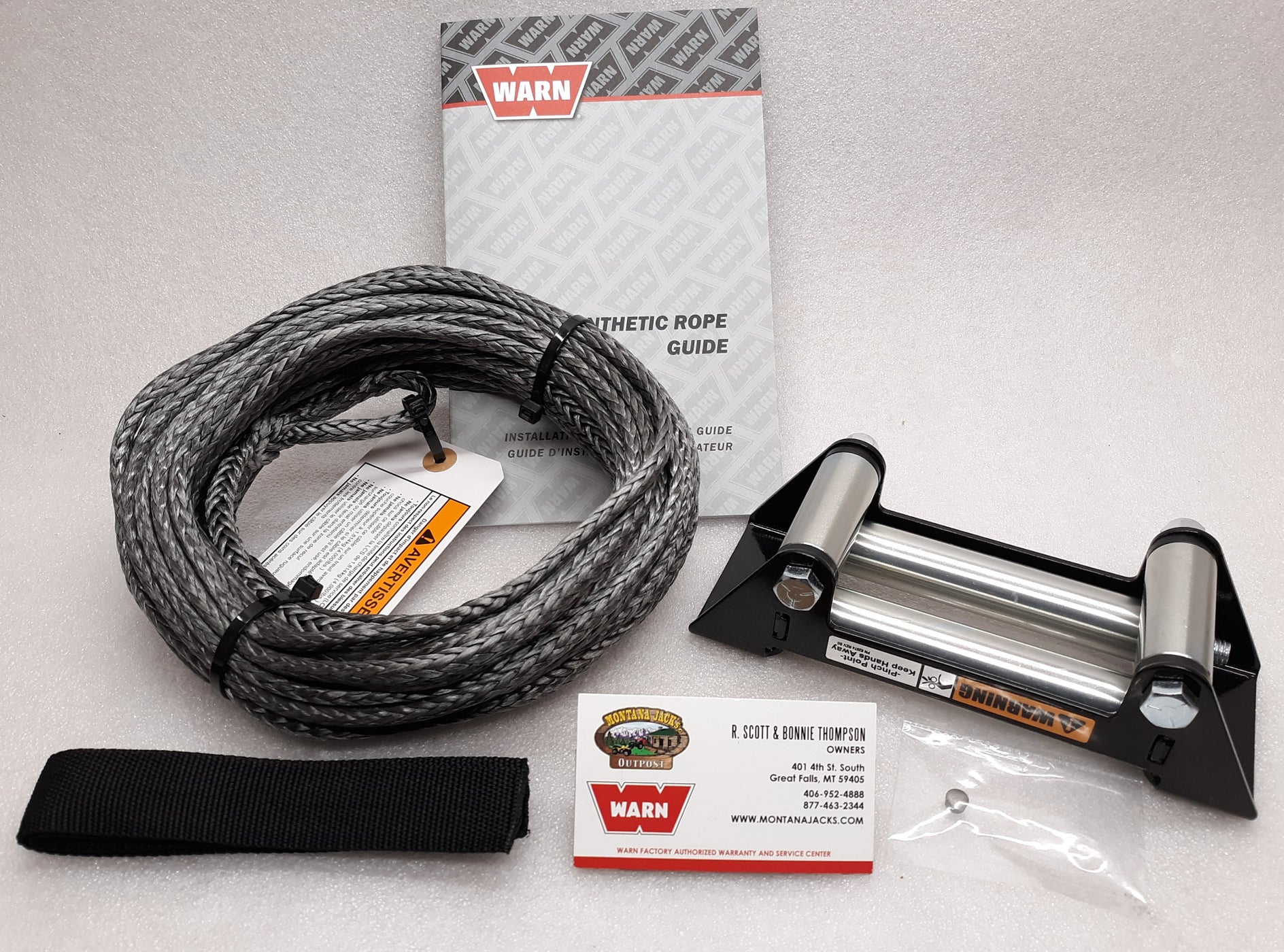 WARN 77835 Synthetic Winch Rope Replacement Kit, FREE SHIPPING