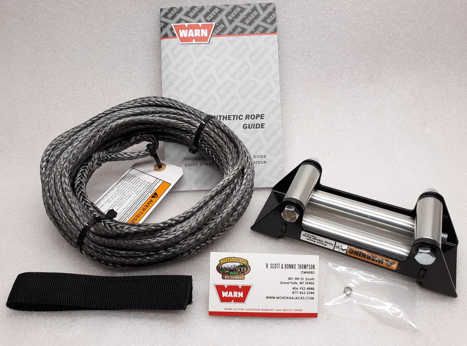 WARN 77835 Synthetic Winch Rope w/roller fairlead, ProVantage 4500, Vantage 4000