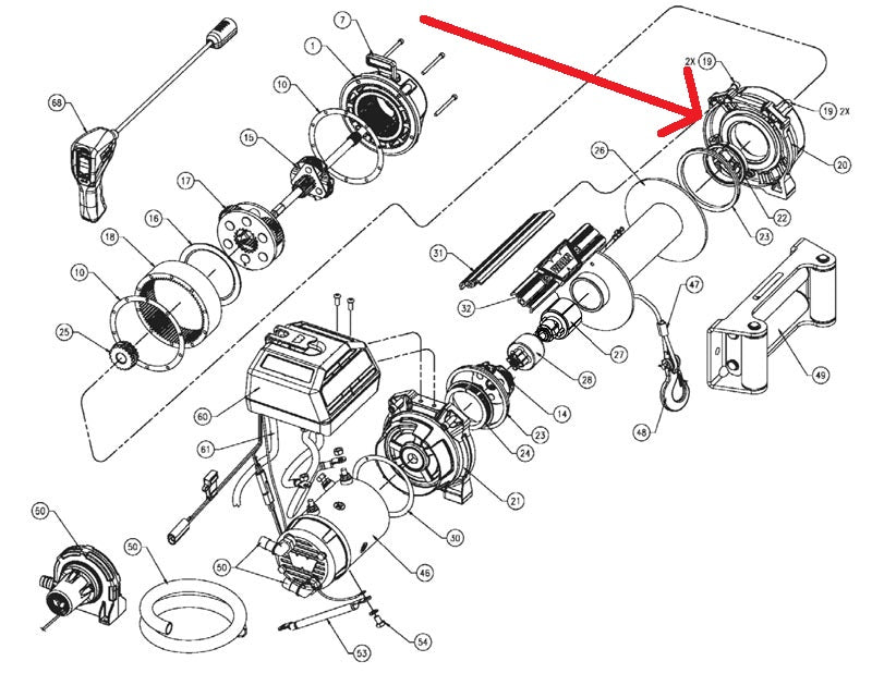 WARN 79597 Gear End Drum Support for Endurance 12.0 Truck Winch