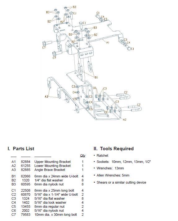 Warn 84706 ATV Winch Mount, HONDA, 03-17 Rincon TRX650/680, 00-04 Rubicon TRX500