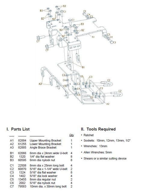 Warn 84706 ATV Winch Mount, HONDA, 03-17 Rincon TRX650/680, 00-04 Rubicon TRX500