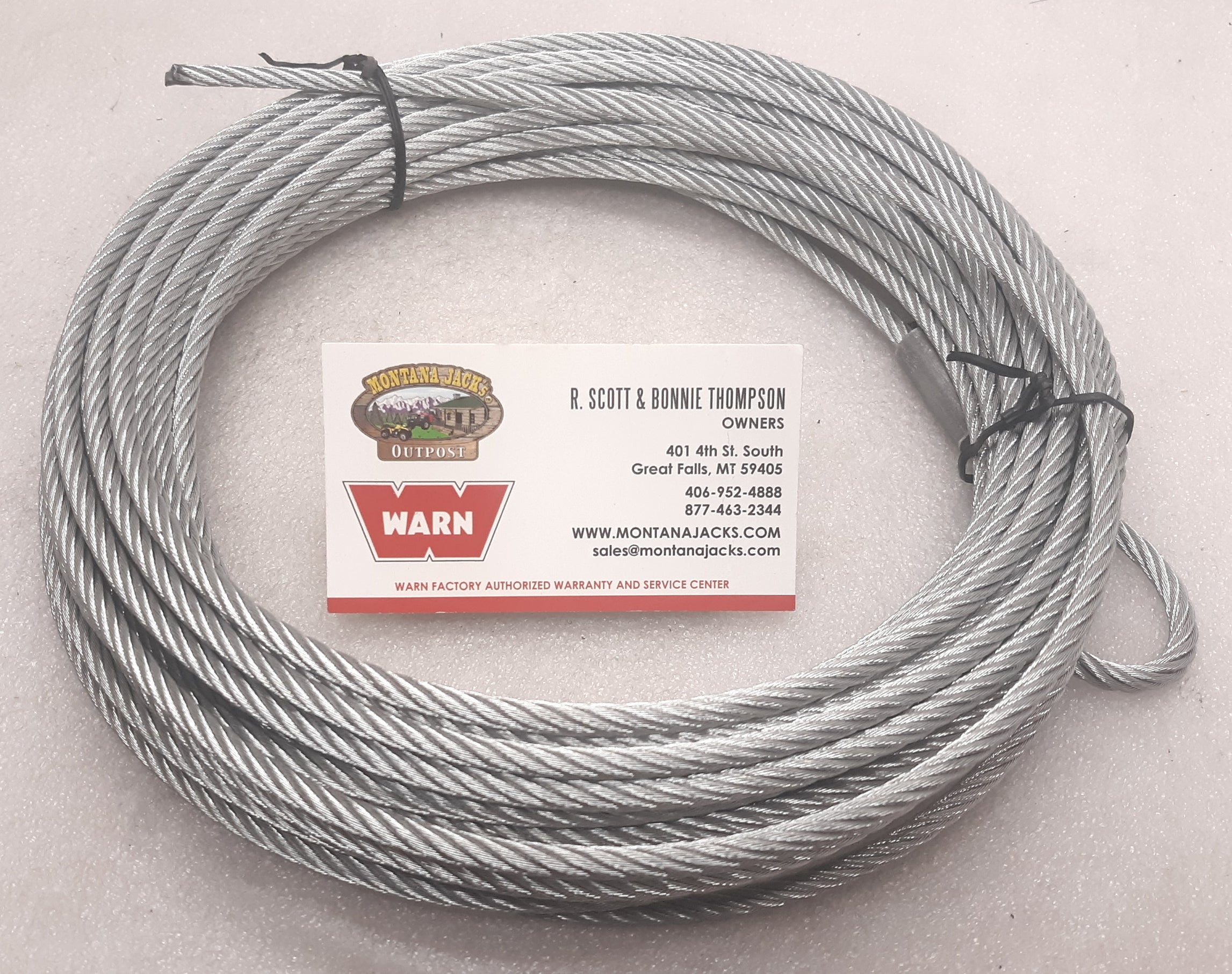 WARN 82654 Winch cable, 3/16" x 43', for 1000AC, 1500AC — Montana Jacks