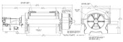 WARN 82710 Series 30XL Hydraulic Winch, 2SPD, Long Drum