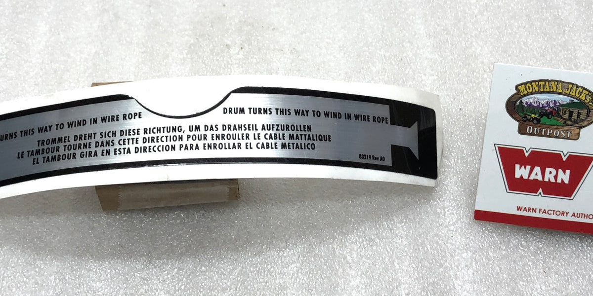 WARN 83182 Winch Rotation Decal, CCW — Montana Jacks Outpost