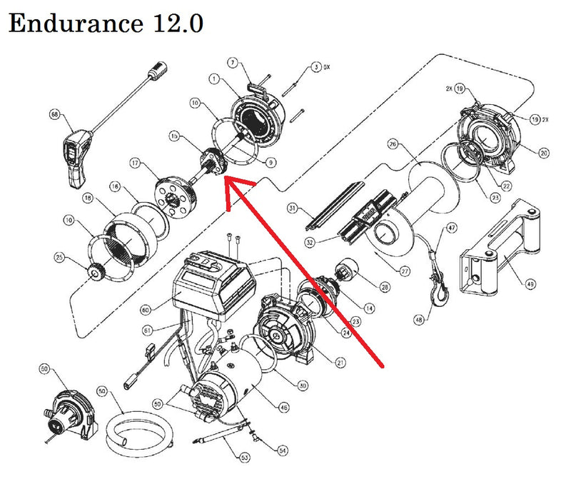 WARN 84028 Winch Carrier Gear Assembly Stage 2, Endurance 12.0 & PowerPlant 12