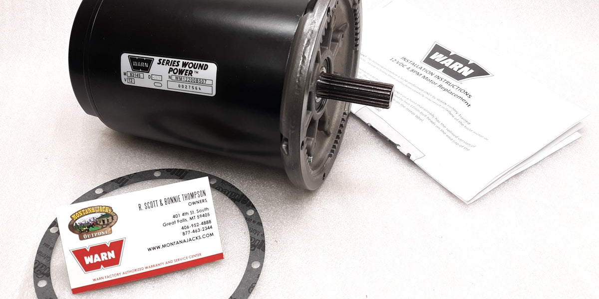 WARN 84210 Hoist Motor 12v Splined, FREE SHIPPING! — Montana Jacks