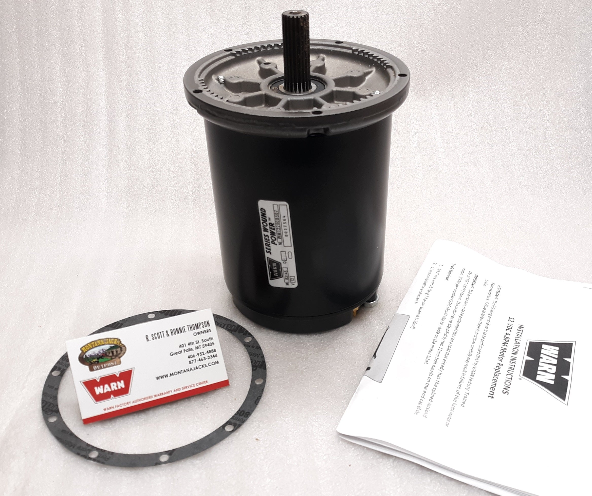 WARN 84210 Hoist Motor 12v Splined, FREE SHIPPING! — Montana Jacks