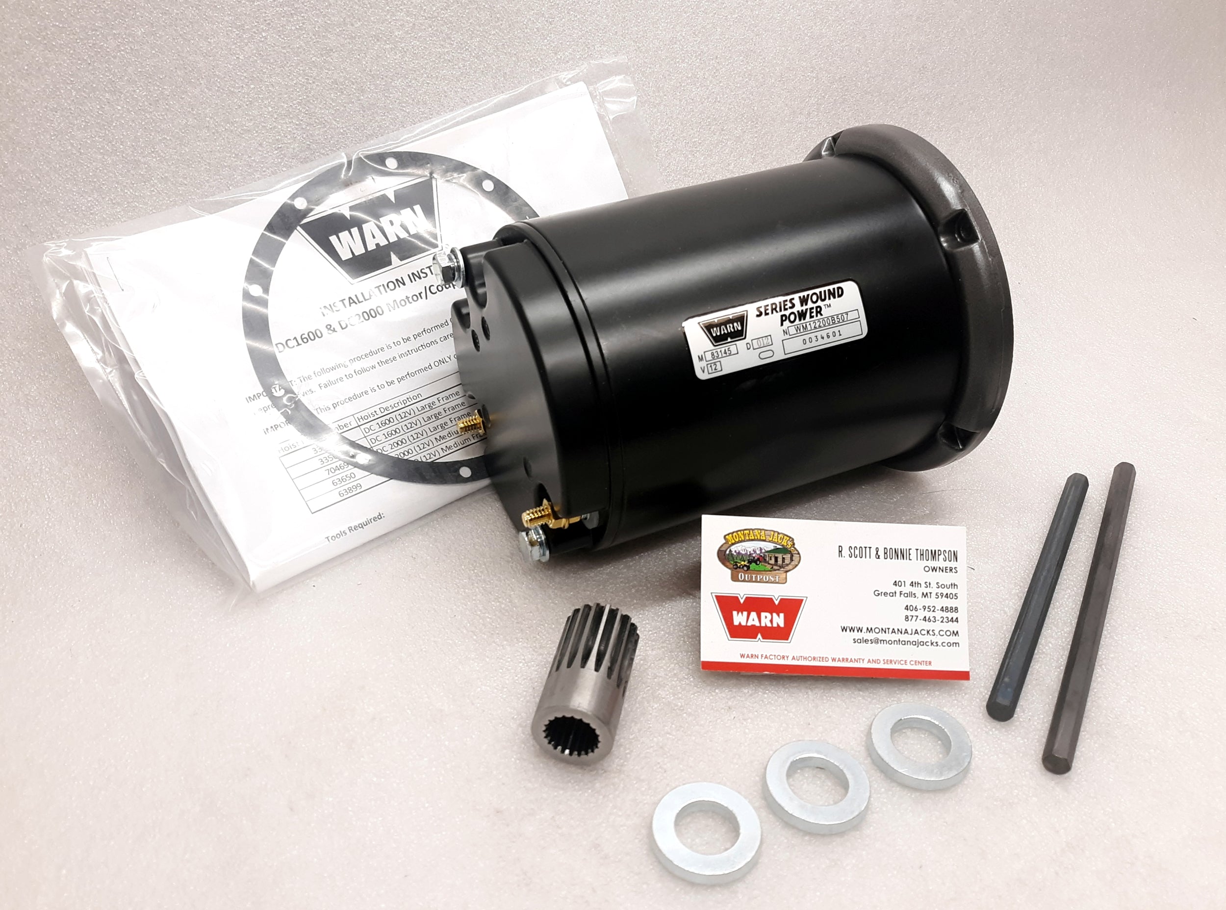 WARN 84211 Hoist Motor Kit, 12 volt, for DC1600, DC2000MF
