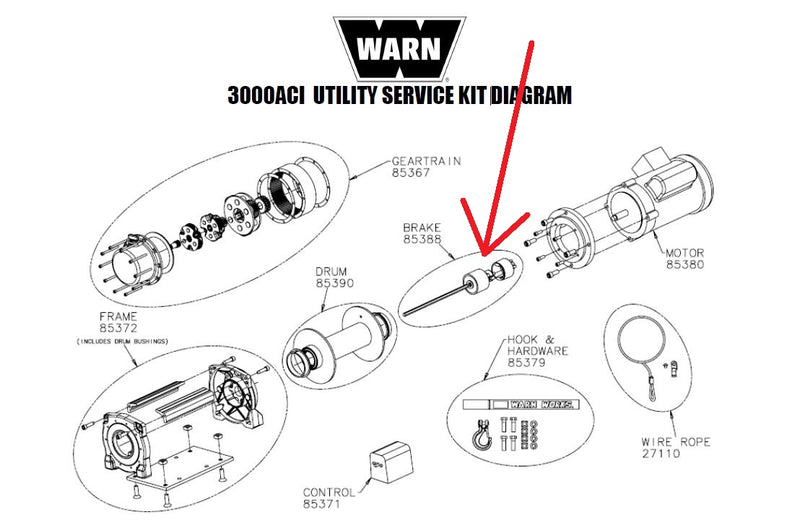 WARN 85388 Brake Assembly for 3000ACI Winch