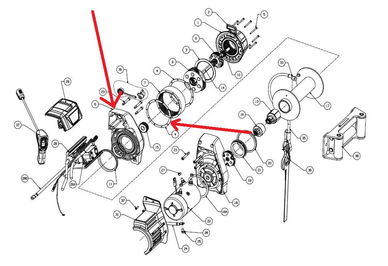 WARN 86684 Winch Drum Support, Gear End for 9.5cti, 9.5cti-s 