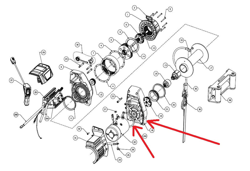 WARN 86685 Winch Drum Support, Motor End for 9.5cti, 9.5cti-s
