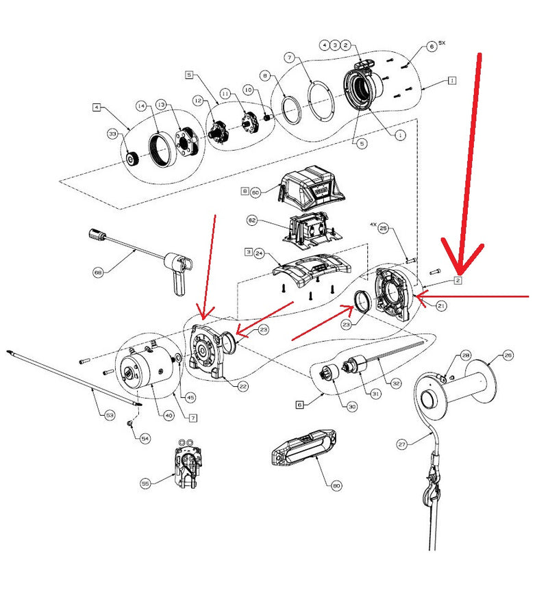 WARN 88050 Drum Support Kit for VR8, VR8-S, VR8000, VR8000-S Truck/SUV Winches