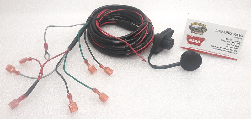 WARN 89542 Winch Remote Control Socket & Wire Harness for UTV w/lighted dash switch