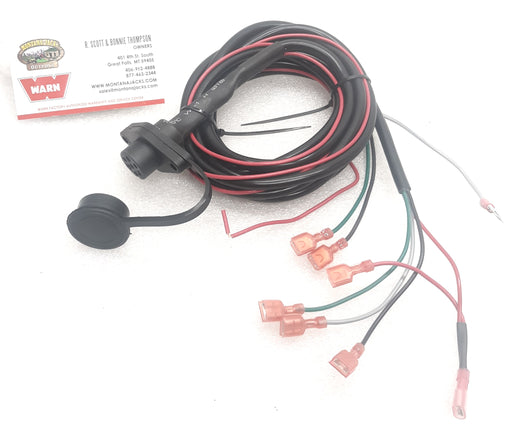 WARN 89542 Winch Remote Control Socket & Wire Harness for UTV w/lighted dash switch