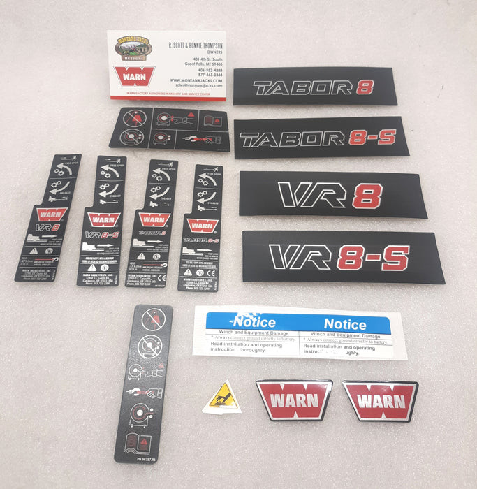 WARN 90796 Decal Kit for VR8000, Tabor 8K, Magnum 8K Winch