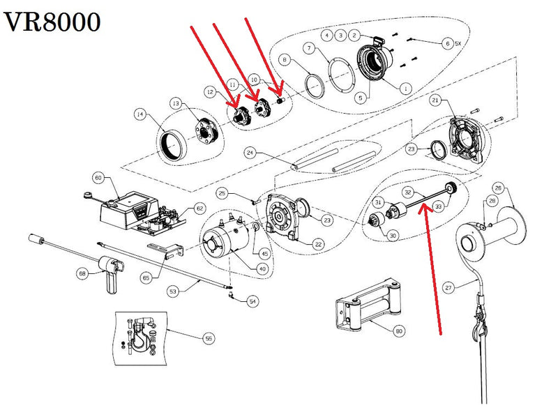 WARN 90902 Gear Train Kit for VR8000