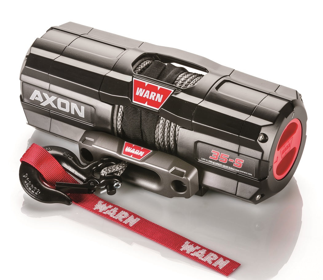 WARN 101130 AXON 35-S Synthetic ATV/UTV Winch, Lifetime Warranty