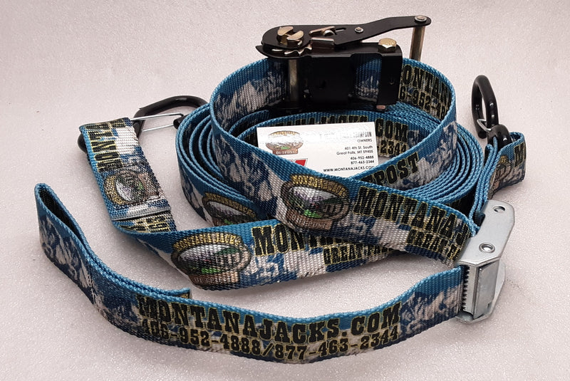 MTJ RC1520B RatCam Sliding Ratchet Strap w/Cam Buckle 1 1/2" x 20', BLUE