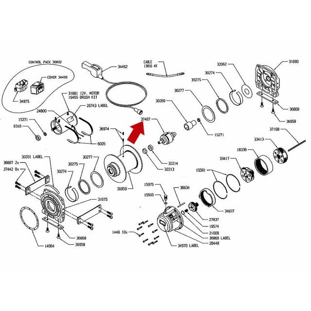 WARN 37468 Brake for DC3000 Industrial Hoist, CCW Rotation