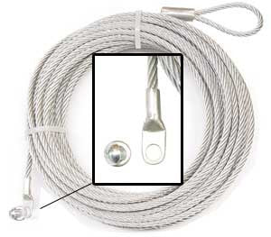 WARN 15236 ATV Winch Replacement Wire Rope for Steel Drums - 3/16 X 50 FT.